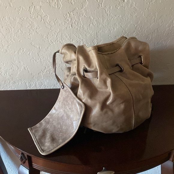 ALEXANDER WANG ROBYN medium beige Bag Nubuck Drawstring Bucket Detachable Pouch… - Picture 9 of 15